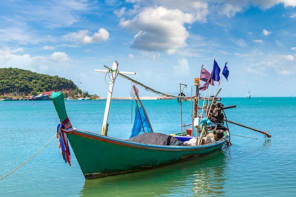 Самуи Таиланд _Fishing Boats on Koh Samui island, Thailand