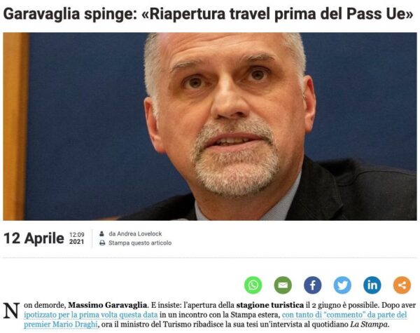 Италия откроет границы _итальянская газета
