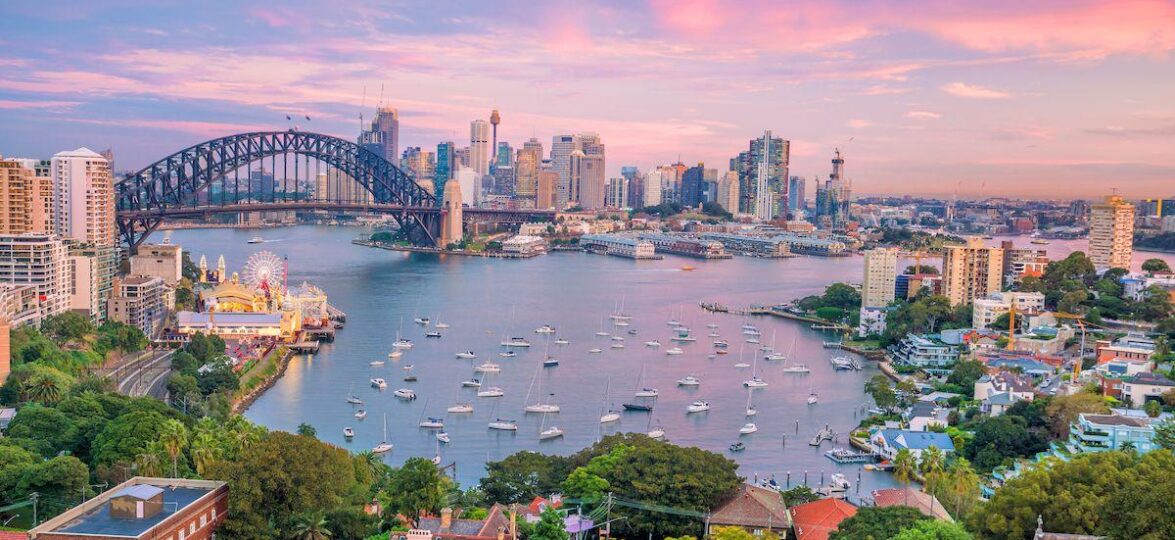 Австралия 2021 _downtown sydney skyline australia from top view twilight